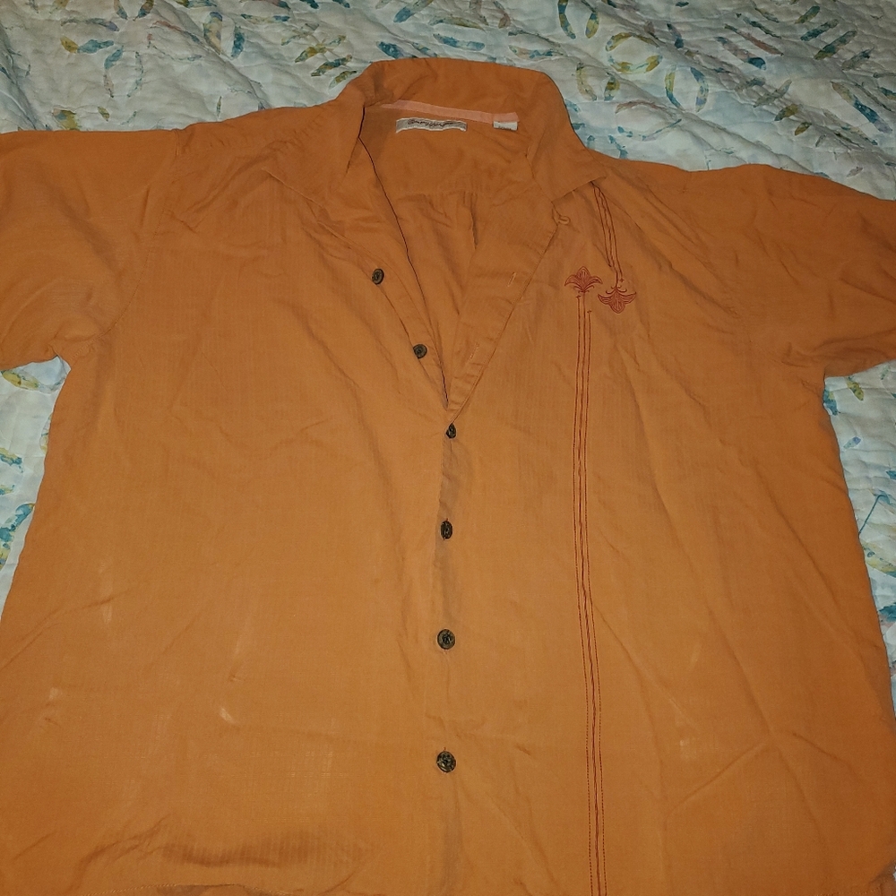 Tommy Bahama Vibrant Orange Silk Shirt